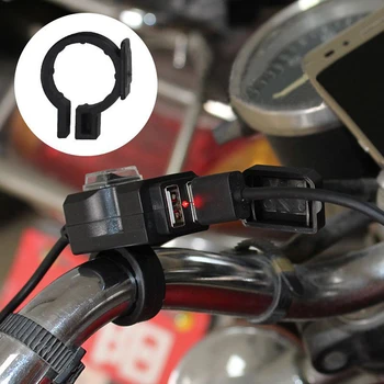 Rezistent la apa Dual USB Port Ghidon Motocicleta Incarcator De 12v / 24v biciclete cu motor Adaptor Alimentare Priza pentru Telefon Mobil