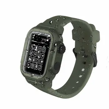 Rezistent la apa rezistent la Șoc, Rezistent la Impact Caz pentru Apple Watch Serie SE 6 5 4 3 2 Banda de Silicon pentru iWatch Trupa 42mm 44mm Curea