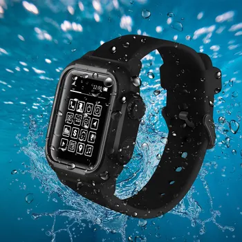 Rezistent la apa rezistent la Șoc, Rezistent la Impact Caz pentru Apple Watch Serie SE 6 5 4 3 2 Banda de Silicon pentru iWatch Trupa 42mm 44mm Curea
