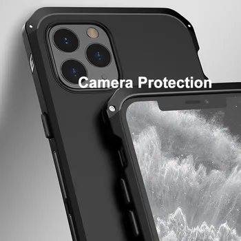 Rezistent la șocuri Metal Armor Telefon Caz Pentru iPhone 11 Pro Max Cazul Aluminiu Acoperire Completă Coque Pentru iPhone Xs Max Xr X 6 6s 7 8 Plus 5S 5
