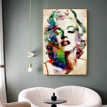 Rezumat Marilyn Monroe Panza Pictura Arta Star de Cinema Postere si Printuri Colorate Arta de Perete de Imagine pentru Camera de zi Decor Acasă
