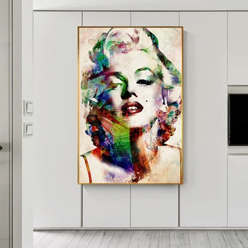 Rezumat Marilyn Monroe Panza Pictura Arta Star de Cinema Postere si Printuri Colorate Arta de Perete de Imagine pentru Camera de zi Decor Acasă