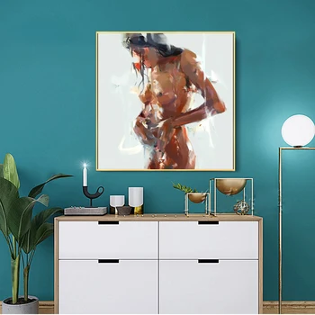 Rezumat Nud Femei Portret Pictura in Ulei pe Panza, Postere si Printuri de Arta de Perete de Imagine pentru Camera de zi Decor Acasă