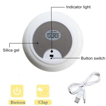 Reîncărcabilă USB cu LED-uri Colorate din Silicon Animale Cat Lumina de Noapte de Control de la Distanță Lampă de Masă Dormitor Copii Cadou