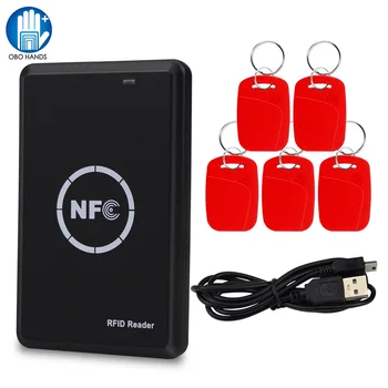 RFID, NFC Duplicator ID/IC Card Reader Writer Criptate Decodor USB Copiator cu 125KHz/13.56 MHz Dual Frecvență Scriere brelocuri