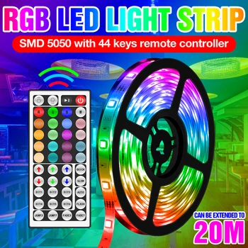 RGB 5050 Flexibile Banda Benzi cu LED-uri Lampă de 12V Impermeabil LED-uri RGB de Control de la Distanță Reglabilă Benzi de Lumină 5M 10M 15M 20M NOI, UE, UK Plug