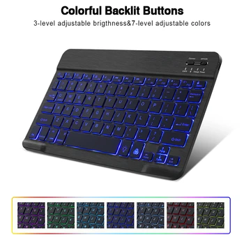 RGB Bluetooth Tastatură Și Mouse-ul Setat rusă Wireless Keyboard Mouse Combo Cauciuc Taste Reîncărcabilă RGB Mouse-ul Pentru ipad Laptop