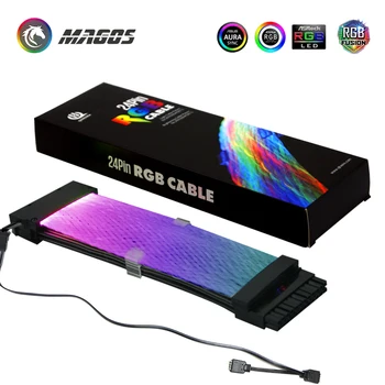 RGB Curcubeu Cablu M/B 24PIN ATX prelungitor ,8P(8+8) GPU PCI-E Cablu de Extensie, Neon Sprijin linie de MOBO AURA de SINCRONIZARE 5V-O-RGB