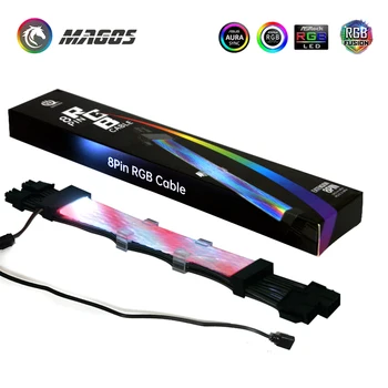 RGB Curcubeu Cablu M/B 24PIN ATX prelungitor ,8P(8+8) GPU PCI-E Cablu de Extensie, Neon Sprijin linie de MOBO AURA de SINCRONIZARE 5V-O-RGB