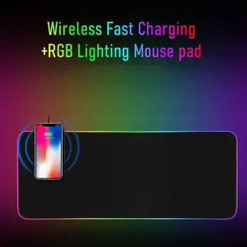 RGB Gaming Mouse Pad Mare, Mouse-Pad Led Backlight Calculator Mousepad Încărcător Wireless de Mare Mouse-ul Covor pentru Tastatura Birou Mat