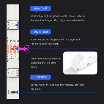 RGB LED Strip Lumina 5050 Panglică Flexibil LED Strip DC12V 5M 10M 20M de la Distanță Kit Complet Pentru Camera de zi / dormitor / Bucatarie