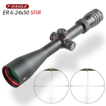 Riflescopes Vânătoare 6-24x50 Riflescope SFIR cu nivel de bule de Aer comprimat Optica Red Dot Iluminat Optica Lunetă pentru PCP