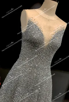 Rin Poze reale Sexy gri albastru sau V gâtului și v spate Genunchi Lungime Rochii de bal rochii de Bal 2020
