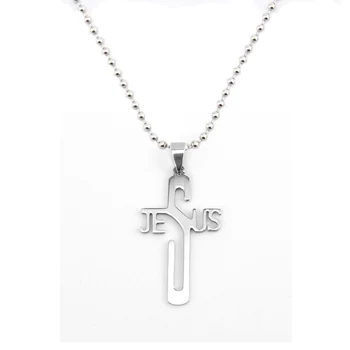 RIsul lui Isus Pandantiv cruce oglindă lustruit din oțel inoxidabil personalizate Colier Pandantiv pentru barbati femei farmece 10buc
