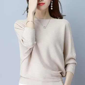 RNSHANGER Toamna Iarna Femei Pulover Drăguț Liber Maneca Lunga O-gât Pulovere Tricotate, Topuri coreeană de Moda de Îmbrăcăminte pentru Femei 2020