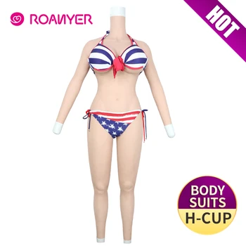 Roanyer sâni falși H Cupa de silicon, forme de san cu brațele tot corpul costume pentru barbati îmbracati in femeie shemal transgender