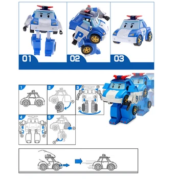ROBOCAR POLI UN Lot De 6 Lustruit Jucării pentru Copii, Robot Transformers, Desene animate Desene animate Desene animate, Jucării, Cadouri pentru Copii