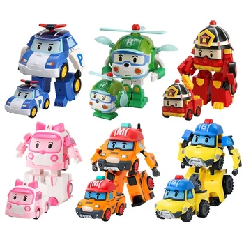 ROBOCAR POLI UN Lot De 6 Lustruit Jucării pentru Copii, Robot Transformers, Desene animate Desene animate Desene animate, Jucării, Cadouri pentru Copii