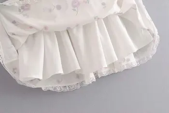 Rochie de vara femei dulce dantelă de ornamente florale imprimare rochie mini sexy fara spate fără mâneci a-line rochii de partid scurt vestidos