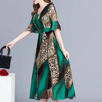 Rochie de Îmbrăcăminte pentru Femei Aplicatii femei rochie pentru Femei Rochie din Poliester cu fibre de Imprimare Leopard femei rochie de vara rochie de Femei