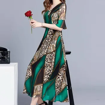 Rochie de Îmbrăcăminte pentru Femei Aplicatii femei rochie pentru Femei Rochie din Poliester cu fibre de Imprimare Leopard femei rochie de vara rochie de Femei