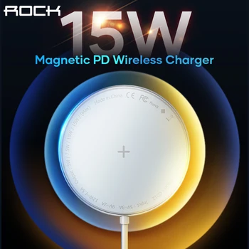 ROCK 15W Magnetic Wireless Încărcător pentru iPhone 12 11 Pro Xs Max Mini PD Rapid de Încărcare Qi Wireless Charger Pad pentru Airpods Xiaomi