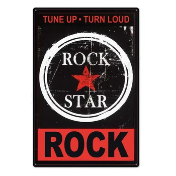 Rock Metal Semn Tin Semn Placa de Metal Vintage Rock Metal Poster Retro de Perete Decor pentru Bar, Pub, Club Peștera 20x30 cm