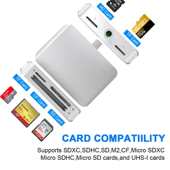 Rocketek Același timp, citește 5 card USB 3.0 cititor de carduri de memorie de Tip c adaptor pentru micro SD/TF CF MS compact flash microsd calculator