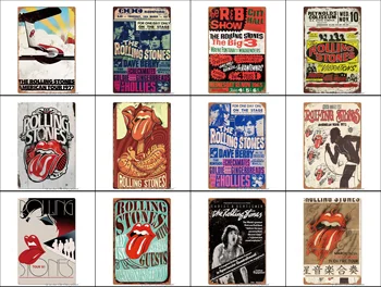 Rolling Stones Tin Semne Placă De Perete Decor Rock Metal-Semne Tablou Poster De Perete Placa De Metal Semne Art Club Pub