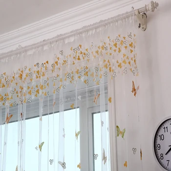 Romantic Fluture Perdelele Tull Voile Pur Panoul de Draperii tesatura Transparent pentru Living, Dormitor, Balcon Fereastra Cortinas