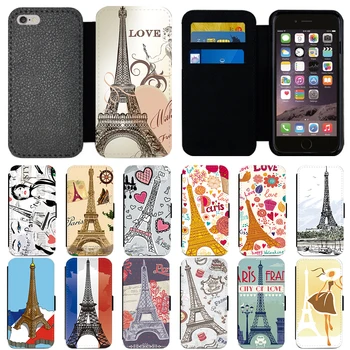 Romantic Franța Paris Turnul Eiffel de Protecție din Piele PU Flip Portofel Caz de Telefon Acoperă Pentru iPhone 5 6 7 8 Plus X XR XS 11 PRO MAX
