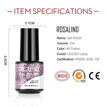 ROSALIND 4/6PCS Gel de unghii Pentru Manichiura Soak Off UV Lampa Hibrid Lacuri Set de Bază de Top Nails Art unghii cu Gel Unghii Set Gel lak