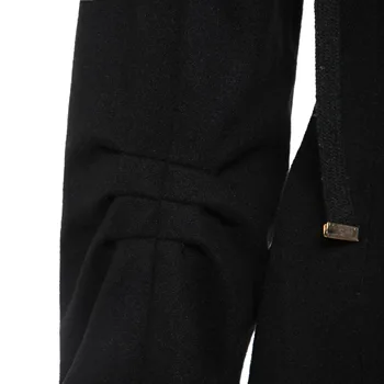 Rosetic Gotic Trench Lung Negru Slim Asimetrice Rever Guler Buton Elegant De Toamna Iarna Vintage Goth Palton Outwears