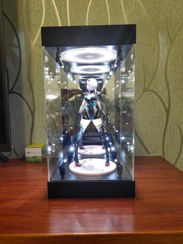 Rotativ LED lumina reflectoarelor Acrilice Figura Caz de Afișare de 12 inch figura 1/6 scara Robot de Colectie cu Platan de Bază