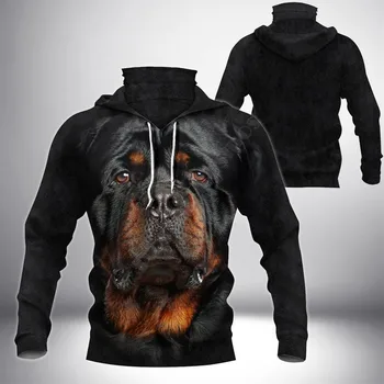Rottweiler 3D Imprimate Hanorace Moda Tricou Femei Barbati Casual Hoodie Pulover Masca Cald Costume Cosplay 06