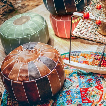 Rotunde Decorative Pernei Scaunului Marocan Piele PU Podea Scaunul Rogojină Otoman Taburet Mare Unstuffed Așezat Perna
