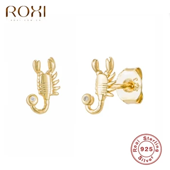 ROXI Animal Scorpion Cristale Cercei Stud pentru Femei Barbati Petrecere Știfturi de Ureche Bijuterii Neobișnuit Cercel Piercing Argint 925