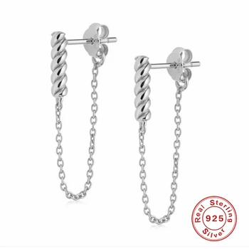 ROXI Lucios Design Spirală Cercei Stud pentru Femei Bijuterii Lanț de Link-ul Cercei Piercing Argint 925 Cercei Orecchini