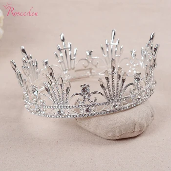 Royal Coroana de Păr Tiara cu Voal Coroane De Nunta Petreceri de Bal de Lux baroc argint placat cu regina coroana de mireasa de înaltă calitate RE480