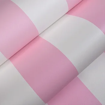 Roz Albastru Larg Tapet cu Dungi pentru Copii, Sală de Perete Decal autoadezive, Dormitor, Camera de zi Dungi gazete de Perete Decor Acasă QZ122