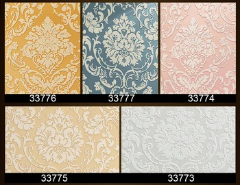 Roz,Bej Crem alb Victorian Clasic European Damasc Floral Wallpaper 3d Stereo de Perete de Vinil Rola de Hartie Home Decor Camera de zi