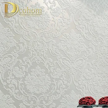 Roz,Bej Crem alb Victorian Clasic European Damasc Floral Wallpaper 3d Stereo de Perete de Vinil Rola de Hartie Home Decor Camera de zi