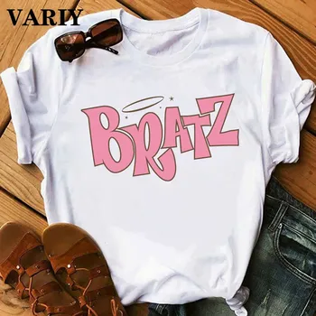 Roz Bratz Femei T-shirt 2020 Alfabetul buzele imprimare Tricou femei vogue Grafic T shirt femei Harajuku tricouri femei haine