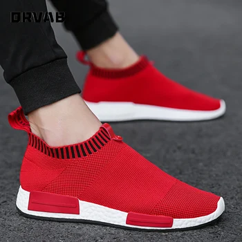 Roșu Mocasini Nou Brand De Moda Slip-On Barbati Casual Pantofi De Înaltă Calitate, Respirabil De Mers Pe Jos Adidași Alb-Negru De Sex Masculin Încălțăminte Adulto