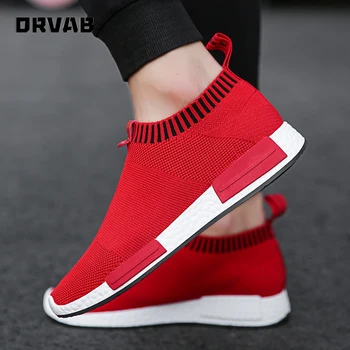 Roșu Mocasini Nou Brand De Moda Slip-On Barbati Casual Pantofi De Înaltă Calitate, Respirabil De Mers Pe Jos Adidași Alb-Negru De Sex Masculin Încălțăminte Adulto