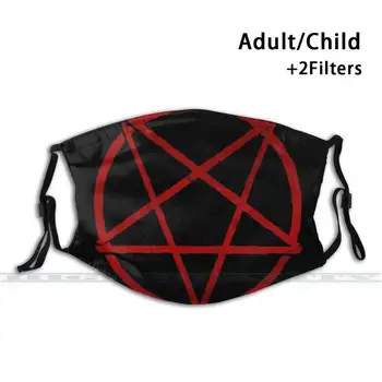 Roșu Pentagrama Design Personalizat Pentru Copilul Adult Masca Anti Praf Print Filtru Lavabil Masca De Fata Roșu Pentagrama Satanică Hail Satan