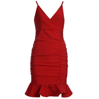 Roșu, Raionul Bandaj Coadă De Pește Rochie Femei Sexy Rochie Fără Mâneci Bodycon Mini Club De Seara, Rochie De Petrecere Vestidos 2020 Moda De Vara Noi
