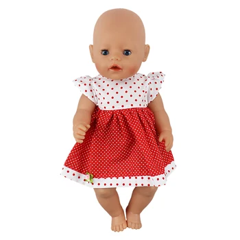 Roșu rochie papusa haine se Potrivesc Pentru copil născut 43cm Haine Papusa Papusa Accesorii Pentru 17inch Baby Doll