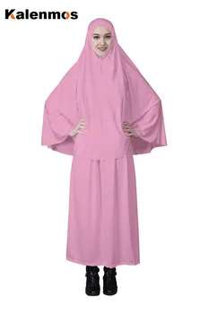 Rugăciune musulmană Îmbrăcăminte khimar Seturi de Femei Niqab Haine Islamice Dubai Turcia Namaz Burka Musulmani ansambluri Jurken 2 Bucata Set