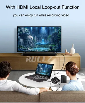 Rullz 4K USB 2.0 HDMI Video cu placa de Captura Audio Loop Out Mic În Joc Înregistrare Placa 1080P Streaming Live pentru PS4 Xbox PC Swich